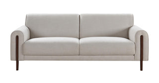 mika beige two seater fabric sofa