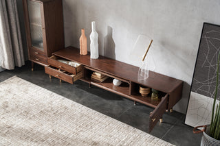 mike solid wood glass door living room