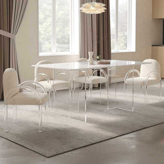 milo acrylic dining table with transparent legs