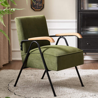 minerva accent chair wooden elements