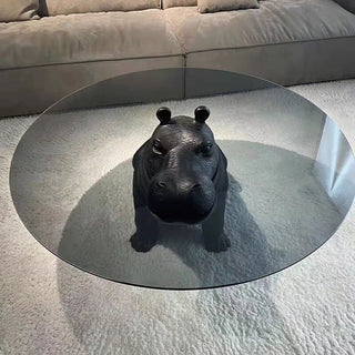 minimalist modern glass coffee table hippo