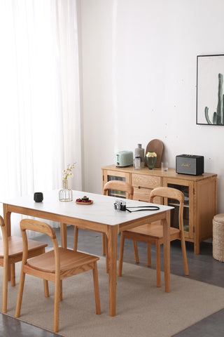 minimalist modern wood dining table oak construction