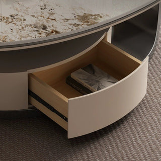 moda marble coffee table with drawer