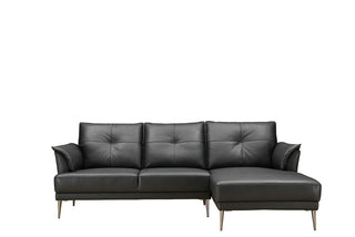 modern black leather l shaped sofa melvin