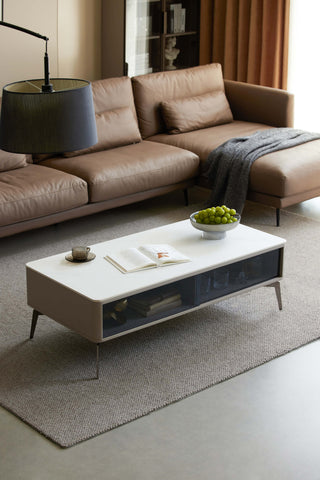 modern coffee glass display table ines