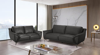 modern dark grey leather sofa gina
