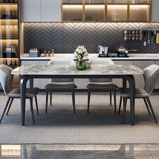 modern grey stone dining table