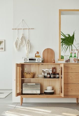 modern melfi wood sideboard ample storage