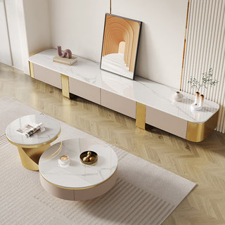 modern sintered stone tv console golden rosalie