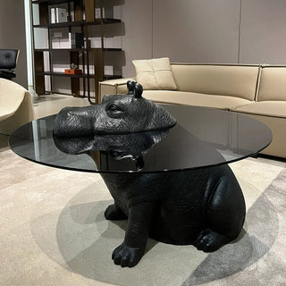 modern tempered glass coffee table hippo