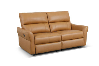 molly 2 seater brown leather sofa recline