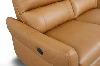 molly sofa brown leather recline feature