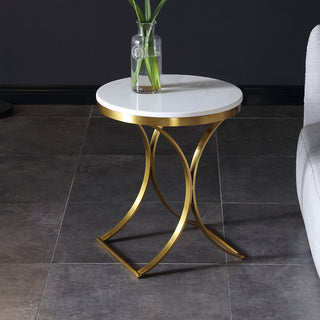 morena round accent table living space setup