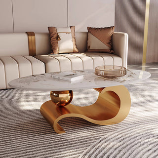 napoli oval marble coffee table centerpiece