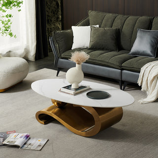 napoli oval marble coffee table elegant setting