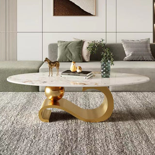 napoli oval marble coffee table living room piece