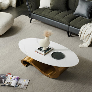 napoli oval marble coffee table stone top