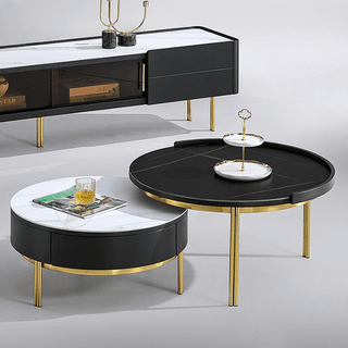 neri black white top coffee table