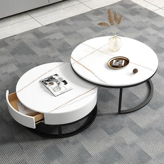 nikita sintered stone coffee table black base