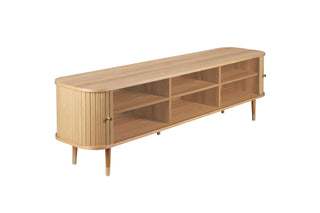 noel wood tv console wood side view