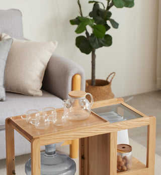 oak arte table rolling design