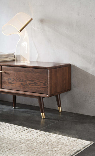 oak wood mike solid tv console room