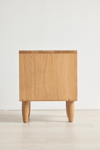 oak wood orbet bedside rounded