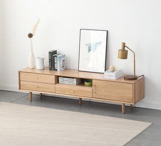 oak wood tv console angelo