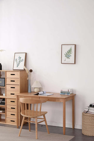 organized workspace dario study table with cabinet