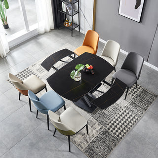 pura extendable table black rounded edges