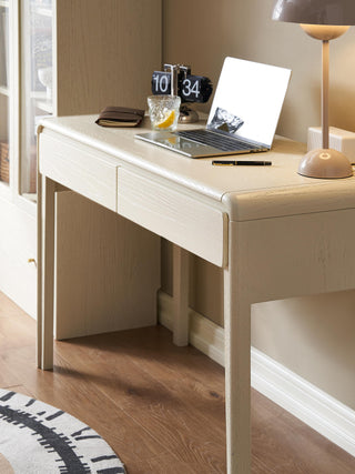 quinn modern white study desk with 2 drawers