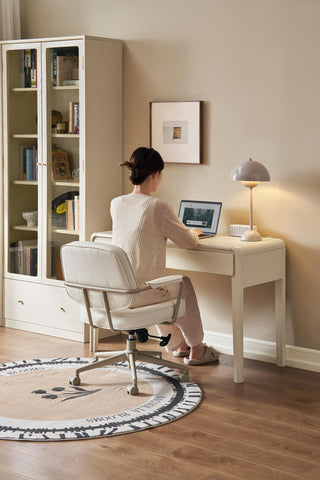 quinn white study desk with clean look