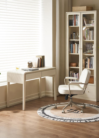 quinn white study desk with smooth finish