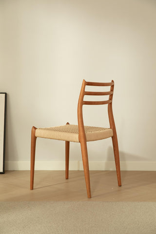 rafael cherry wood dining chair braided seat