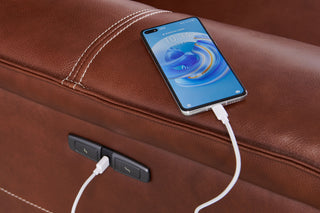 recliner sofa kira brown usb charger