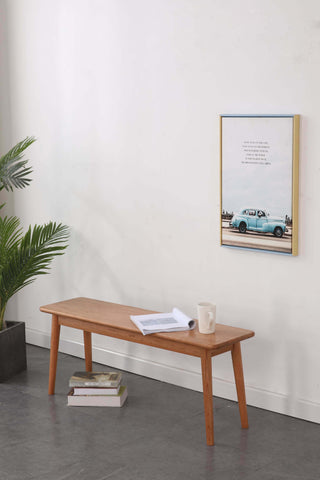 renato cherry wood bench rounded edges