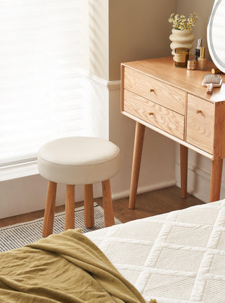 riley dressing stool classic oak wood