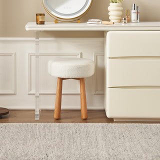 riley stool oak wood white top
