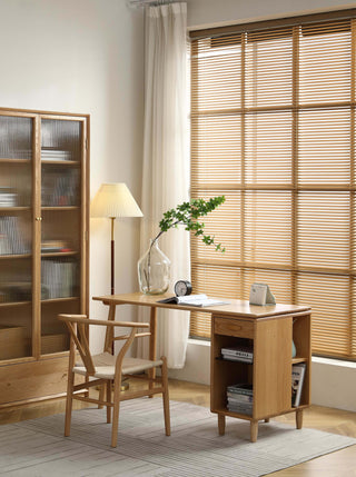 rocco solid wood study desk oak with storage