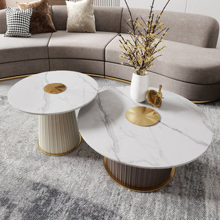 round marble coffee table mira