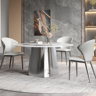 round stone dining table leah lazy susan
