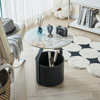 round stone top with storage margot