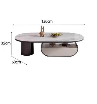 rounded coffee table fernando sintered stone