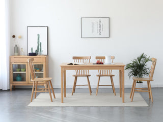 rounded corners solid wood dining table marco