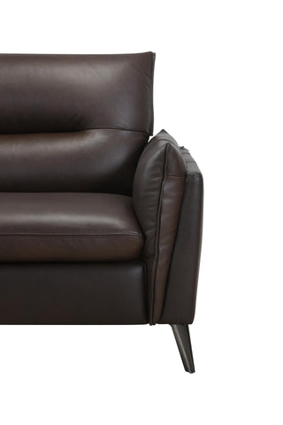 Brown leather sofa on a white background