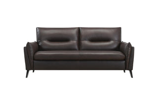 Brown full leather sofa on a white background