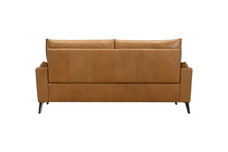 Brown leather sofa back view on a white background
