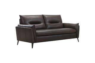 Brown leather sofa on a white background