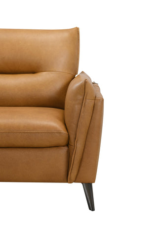 Brown leather sofa corner on a white background