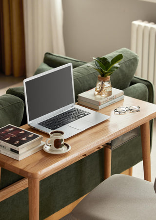 sage solid wood study table space saving